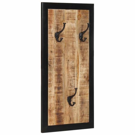 Perchero madera maciza de mango rugosa 40x2x80 cm de , Percheros para sombreros y abrigos - Ref: Foro24-4015939, Precio: 58,3...