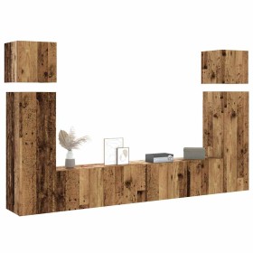 Conjunto de mueble de TV 8 piezas montado la pared madera vieja de , Muebles TV - Ref: Foro24-3329009, Precio: 301,64 €, Desc...