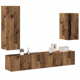 Conjunto de mueble de TV 4 piezas montado la pared madera vieja de , Muebles TV - Ref: Foro24-3329151, Precio: 162,43 €, Desc...