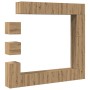 Mueble para TV de pared madera contrachapada artesanal 9 piezas de , Muebles TV - Ref: Foro24-3329222, Precio: 374,18 €, Desc...