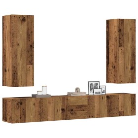 Conjunto de mueble de TV 5 piezas montado la pared madera vieja de , Muebles TV - Ref: Foro24-3329193, Precio: 183,86 €, Desc...