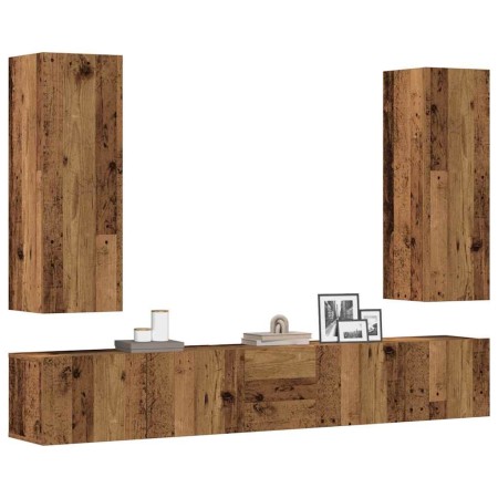 Conjunto de mueble de TV 5 piezas montado la pared madera vieja de , Muebles TV - Ref: Foro24-3329193, Precio: 183,86 €, Desc...