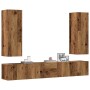 Conjunto de mueble de TV 5 piezas montado la pared madera vieja de , Muebles TV - Ref: Foro24-3329193, Precio: 183,86 €, Desc...