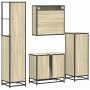 Juego de muebles de baño 4 pzas contrachapada roble sonoma de , Muebles de baño - Ref: Foro24-3301246, Precio: 324,92 €, Desc...