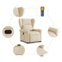 Silla de masaje reclinable de pie de tela color crema de , Sillones - Ref: Foro24-3303392, Precio: 299,83 €, Descuento: %