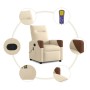Sillón de masaje reclinable de tela crema de , Sillones - Ref: Foro24-4104821, Precio: 199,14 €, Descuento: %