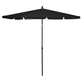 Sombrilla de jardín con palo negro 210x140 cm de vidaXL, Sombrillas - Ref: Foro24-315549, Precio: 44,89 €, Descuento: %