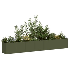 Jardinera de acero laminado en frío verde oliva 280x40x40 cm de , Maceteros y jardineras - Ref: Foro24-860692, Precio: 168,01...