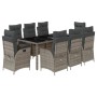 Set comedor jardín 9 pzas y cojines ratán sintético gris de , Conjuntos de jardín - Ref: Foro24-3213084, Precio: 1,00 €, Desc...