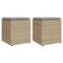 Taburetes de jardín con cojines 2 uds beige 40x40x43 cm de , Otomanas de exterior - Ref: Foro24-4104042, Precio: 127,66 €, De...