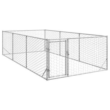 Perrera de exterior puerta acero galvanizado plateado 2x4x1 m de , Casetas para perros - Ref: Foro24-4105412, Precio: 137,77 ...
