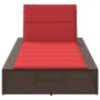 Tumbona con cojín flotante ratán sintético marrón de , Tumbonas - Ref: Foro24-4104208, Precio: 222,34 €, Descuento: %