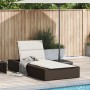Tumbona con cojín flotante ratán sintético marrón de , Tumbonas - Ref: Foro24-4104203, Precio: 222,34 €, Descuento: %