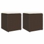 Taburetes de jardín con cojines 2 uds marrón 40x40x43 cm de , Otomanas de exterior - Ref: Foro24-4104040, Precio: 127,35 €, D...