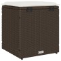 Taburetes de jardín con cojines 2 uds marrón 40x40x43 cm de , Otomanas de exterior - Ref: Foro24-4104040, Precio: 127,35 €, D...
