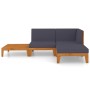 Juego muebles de jardín y cojines 4 pzas madera maciza acacia de vidaXL, Conjuntos de jardín - Ref: Foro24-3058105, Precio: 4...