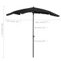Sombrilla de jardín con poste negro 200x130 cm de vidaXL, Sombrillas - Ref: Foro24-315557, Precio: 31,30 €, Descuento: %