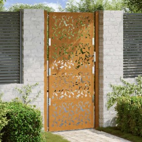 Puerta de jardín diseño de hojas de acero desgastado 105x205 cm de , Puertas de jardín - Ref: Foro24-4100968, Precio: 277,32 ...