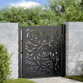 Puerta de jardín diseño llama acero negro 105x106 cm de , Puertas de jardín - Ref: Foro24-4100989, Precio: 183,34 €, Descuent...