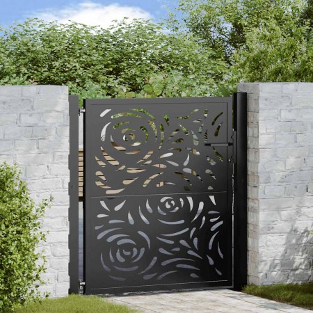 Puerta de jardín diseño llama acero negro 105x106 cm de , Puertas de jardín - Ref: Foro24-4100989, Precio: 183,34 €, Descuent...
