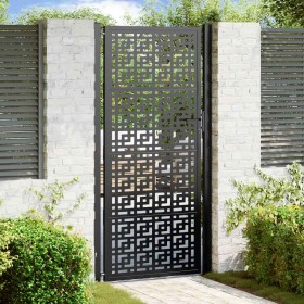 Puerta de jardín diseño en cruz de acero negra 105x205 cm de , Puertas de jardín - Ref: Foro24-4101003, Precio: 281,00 €, Des...