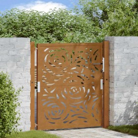 Puerta de jardín diseño llama acero desgastado 105x105 cm de , Puertas de jardín - Ref: Foro24-4100994, Precio: 169,56 €, Des...
