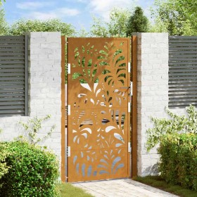 Puerta de jardín de acero desgastado diseño ondulado 105x180 cm de , Puertas de jardín - Ref: Foro24-4100977, Precio: 232,43 ...