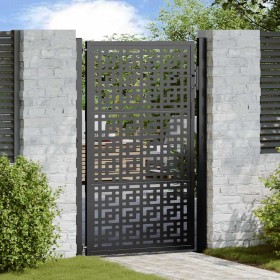 Puerta de jardín diseño en cruz de acero negra 105x155 cm de , Puertas de jardín - Ref: Foro24-4101001, Precio: 224,04 €, Des...
