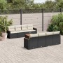 Set de sofás de jardín 8 piezas y cojines ratán sintético negro en Conjuntos de jardín | Comprar online en Foru.es