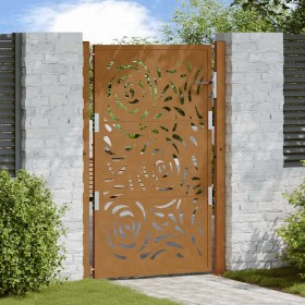Puerta de jardín diseño llama acero desgastado 105x155 cm de , Puertas de jardín - Ref: Foro24-4100996, Precio: 217,97 €, Des...