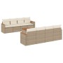 Set de sofás de jardín 9 pzas con cojines ratán sintético beige en Conjuntos de jardín | Comprar online en Foru.es