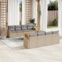 Set de sofás de jardín 9 pzas con cojines ratán sintético beige en Conjuntos de jardín | Comprar online en Foru.es