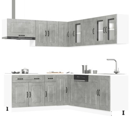 Mueble cocina Kalmar gris hormigón 11 pzas madera contrachapada de , Armarios de cocina - Ref: Foro24-3314915, Precio: 717,86...