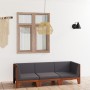 Juego muebles de jardín y cojines 3 pzas madera maciza acacia de vidaXL, Conjuntos de jardín - Ref: Foro24-3058115, Precio: 4...