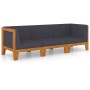 Juego muebles de jardín y cojines 3 pzas madera maciza acacia de vidaXL, Conjuntos de jardín - Ref: Foro24-3058115, Precio: 4...