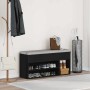Banco zapatero madera de ingeniería negro 102x30,5x45 cm de , Zapateros y organizadores de calzado - Ref: Foro24-862704, Prec...