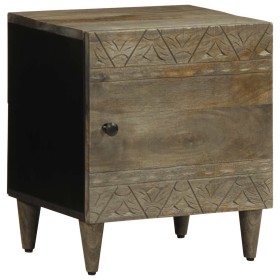 Mesita de noche de madera maciza de mango gris claro 40x33x46cm de , Mesitas de noche - Ref: Foro24-4017788, Precio: 54,17 €,...