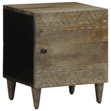 Mesita de noche de madera maciza de mango gris claro 40x33x46cm de , Mesitas de noche - Ref: Foro24-4017788, Precio: 54,17 €,...