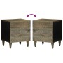 Mesita de noche de madera maciza de mango gris claro 40x33x46cm de , Mesitas de noche - Ref: Foro24-4017788, Precio: 54,17 €,...