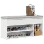 Banco zapatero madera de ingeniería blanco 102x30,5x45 cm de , Zapateros y organizadores de calzado - Ref: Foro24-859136, Pre...