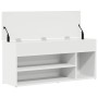 Banco zapatero madera de ingeniería blanco 102x30,5x45 cm de , Zapateros y organizadores de calzado - Ref: Foro24-859136, Pre...