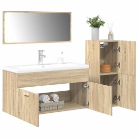Juego de muebles de baño 4 pzas contrachapada roble Sonoma de , Muebles de baño - Ref: Foro24-3325028, Precio: 351,07 €, Desc...