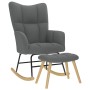 Sillón mecedora con taburete tela gris oscuro de , Mecedoras - Ref: Foro24-4016801, Precio: 143,05 €, Descuento: %