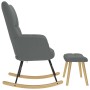 Sillón mecedora con taburete tela gris oscuro de , Mecedoras - Ref: Foro24-4016801, Precio: 143,05 €, Descuento: %