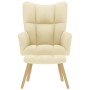 Sillón de relax con taburete tela color crema de , Sillones - Ref: Foro24-4016785, Precio: 159,09 €, Descuento: %