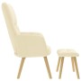 Sillón de relax con taburete tela color crema de , Sillones - Ref: Foro24-4016785, Precio: 159,09 €, Descuento: %