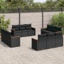 Set de sofás de jardín 12 piezas cojines ratán sintético negro en Conjuntos de jardín | Comprar online en Foru.es
