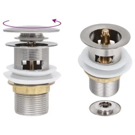 Push-Drain-Überlauffunktion silber 6,4x6,4x9,1cm von vidaXL, Wasserhähne - Ref: Foro24-149059, Preis: 12,48 €, Rabatt: %