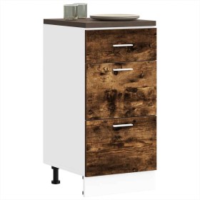 Armario bajo roble ahumado 40x46x81,5 cm madera de ingeniería de , Armarios de cocina - Ref: Foro24-854215, Precio: 87,13 €, ...