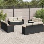 Set de sofás de jardín 12 piezas cojines ratán sintético negro en Conjuntos de jardín | Comprar online en Foru.es